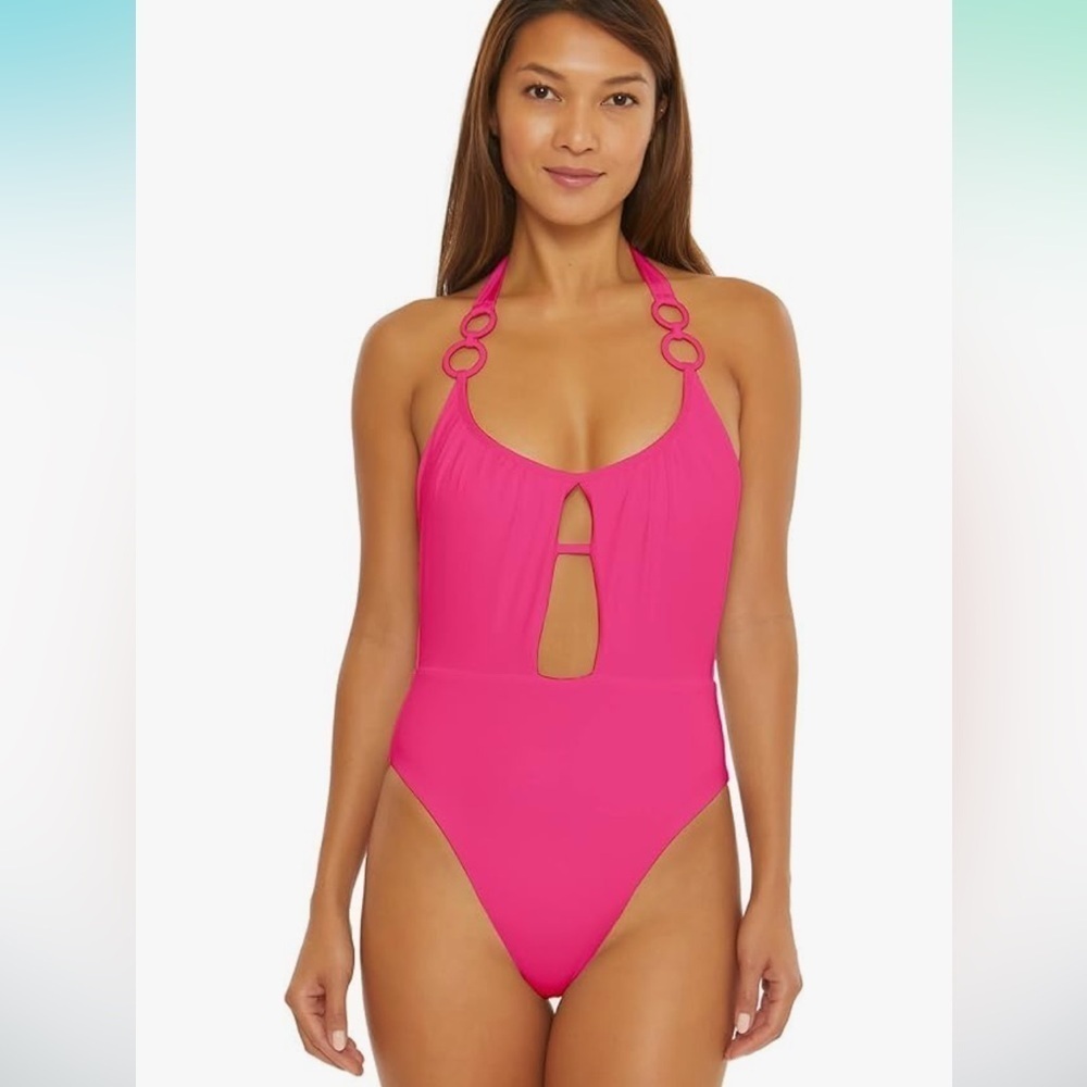 NWT Trina Turk Women's Standard Monaco Halter One Piece Swimsuit-Bathing Suits